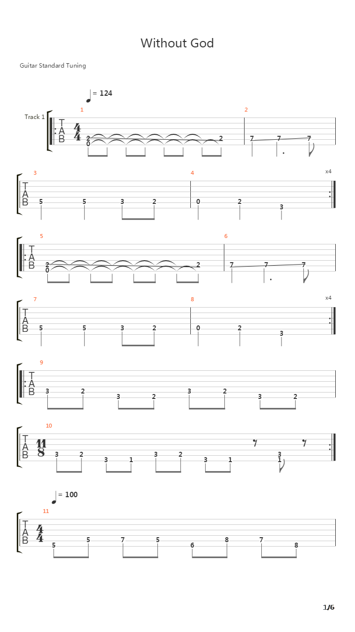 Without God吉他谱