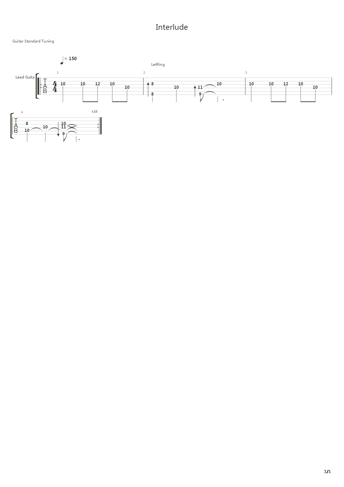 Interlude吉他谱