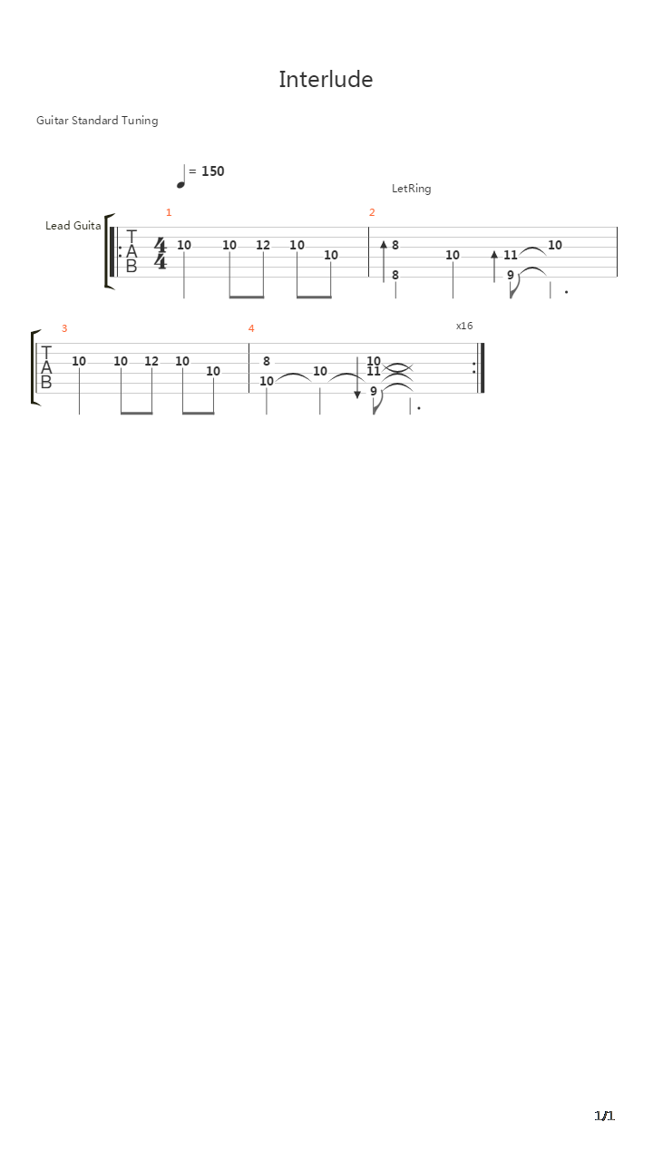 Interlude吉他谱