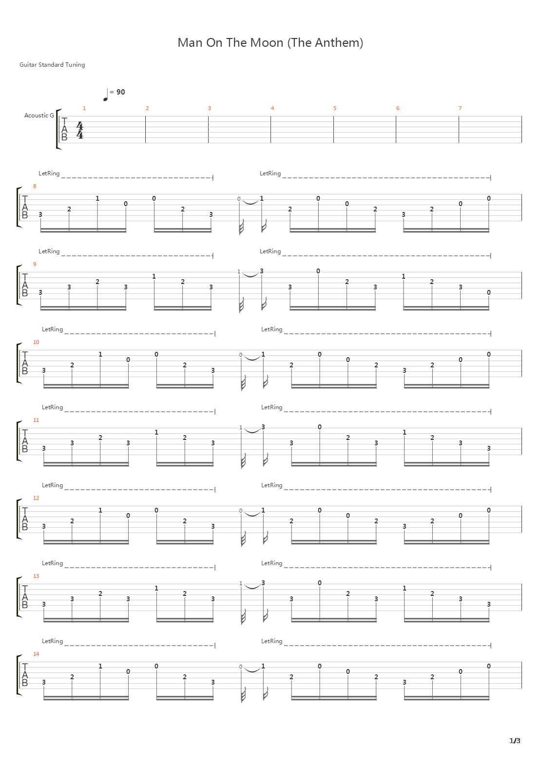 Man On The Moon吉他谱