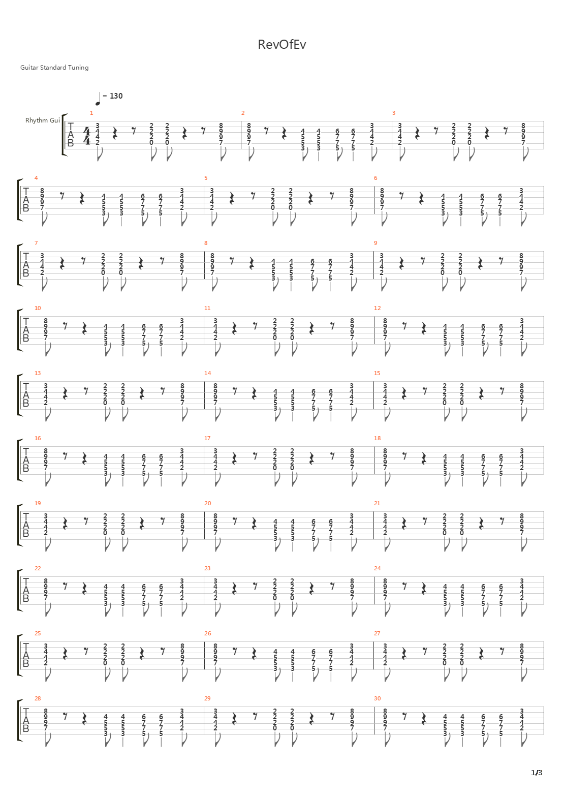 Revofev吉他谱
