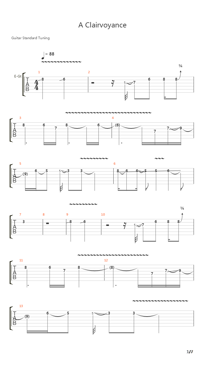 A Clairvoyance吉他谱