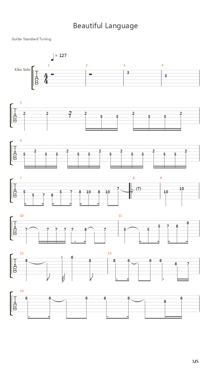 Beautiful Language吉他谱