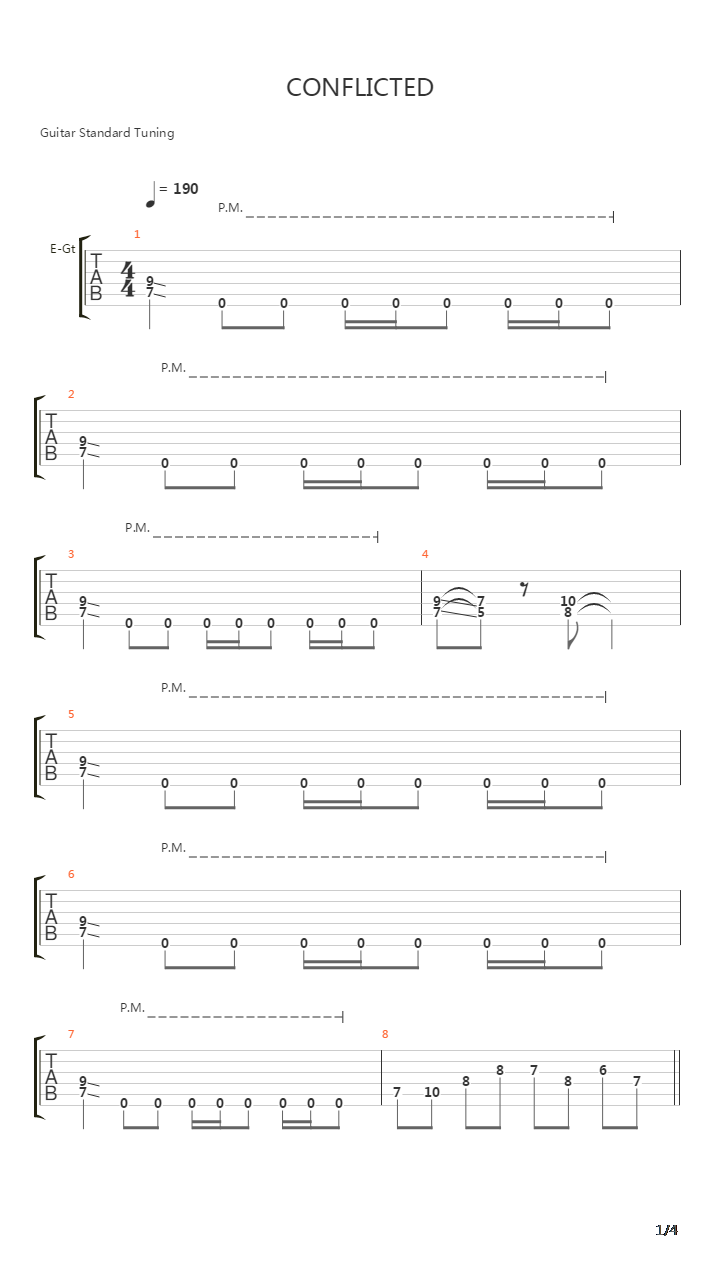 Conflicted吉他谱