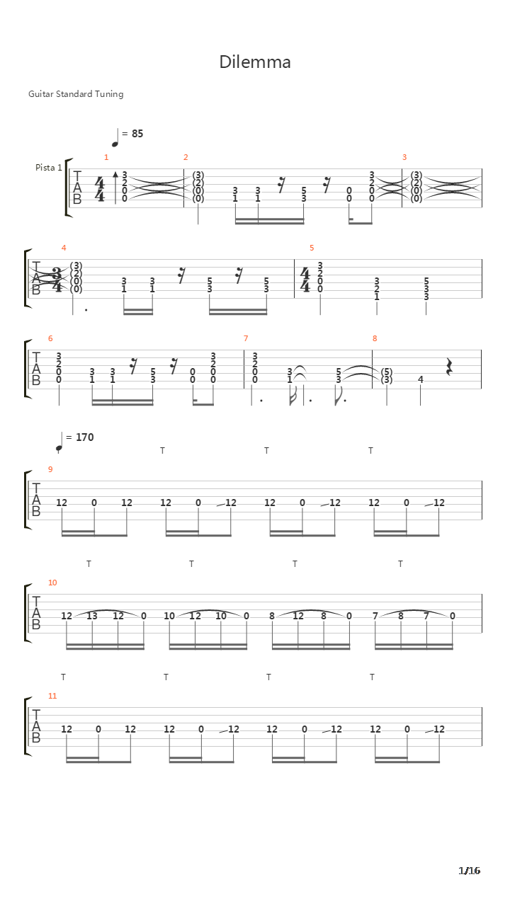 Dilemma吉他谱