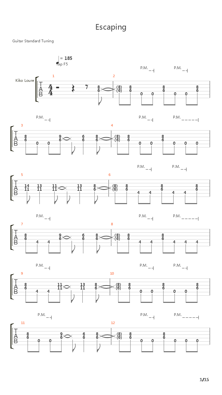 Escaping吉他谱