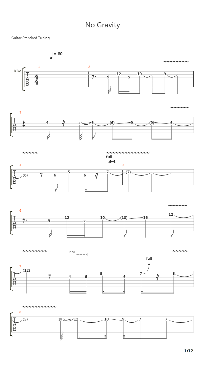 No Gravity吉他谱