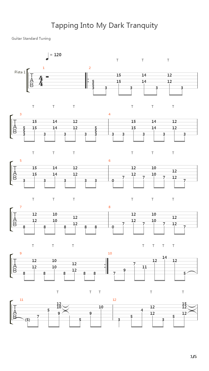 Tapping Into My Dark Tranquillty吉他谱