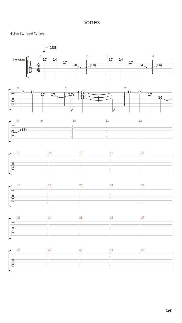 Bones吉他谱