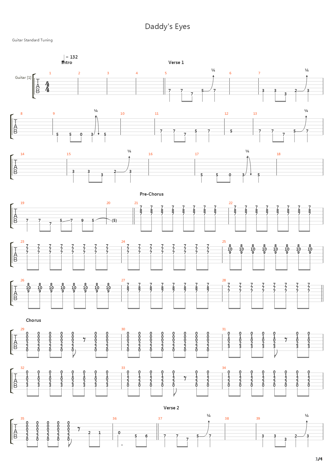 Daddys Eyes吉他谱
