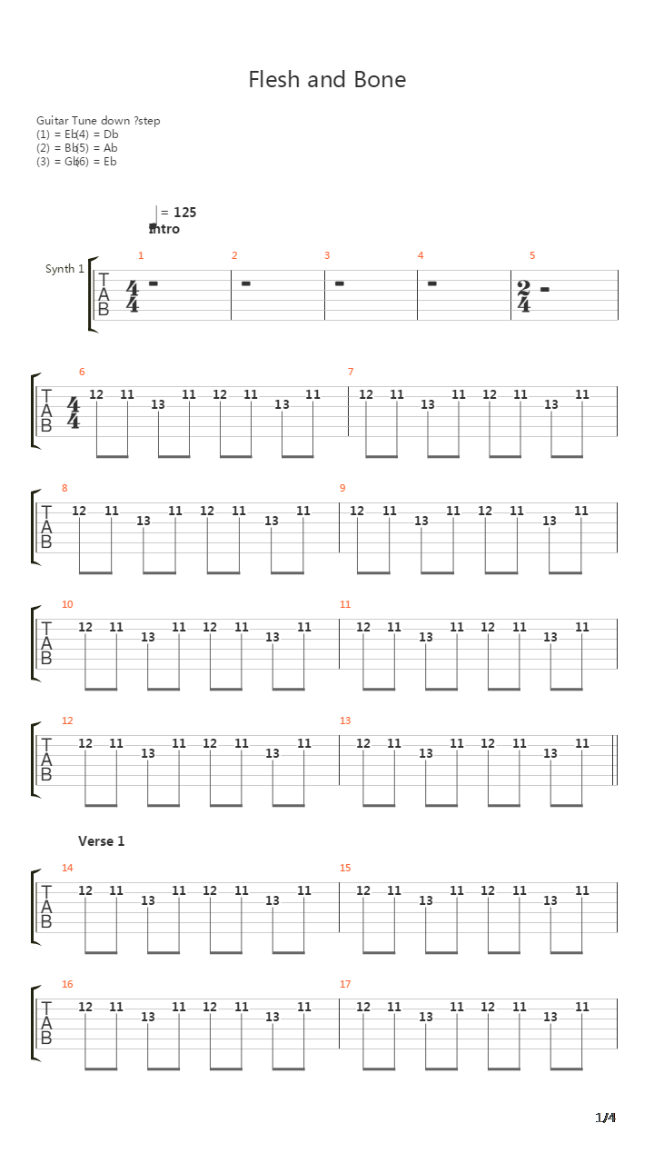 Flesh And Bone吉他谱