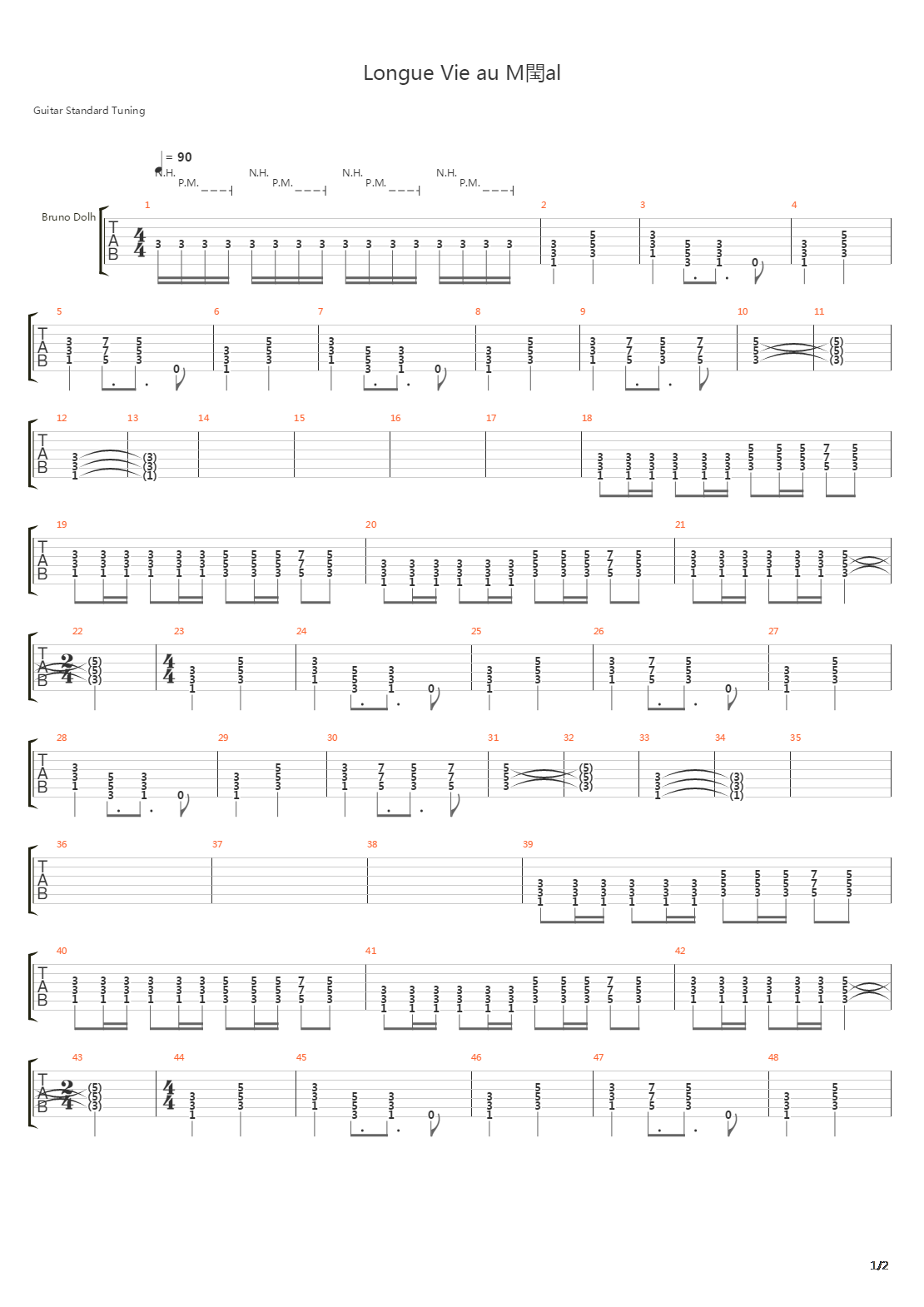 Longue Vie Au Metal吉他谱