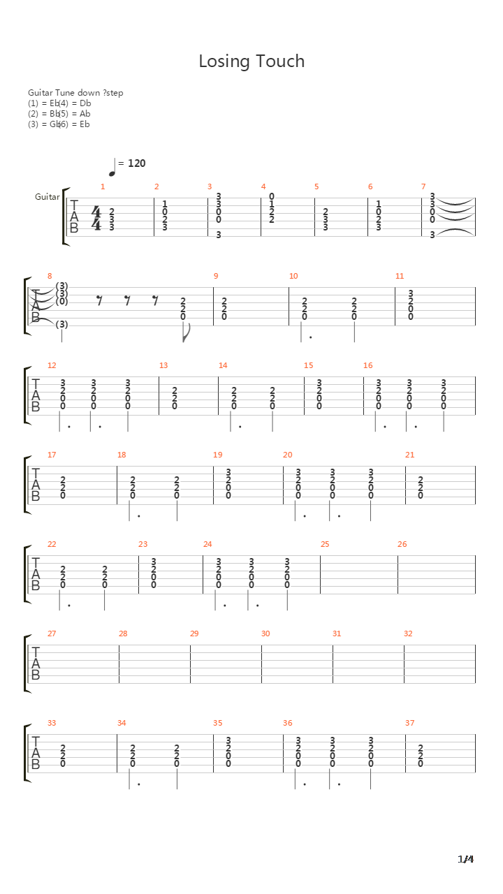 Losing Touch吉他谱