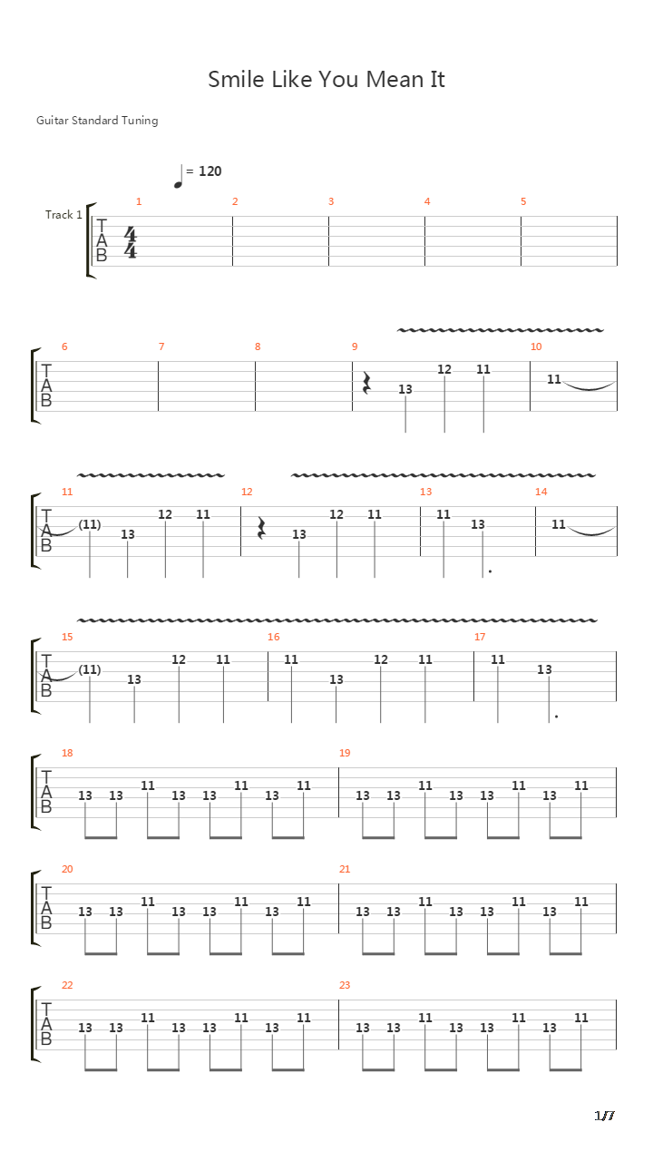 Smile Like You Mean It吉他谱