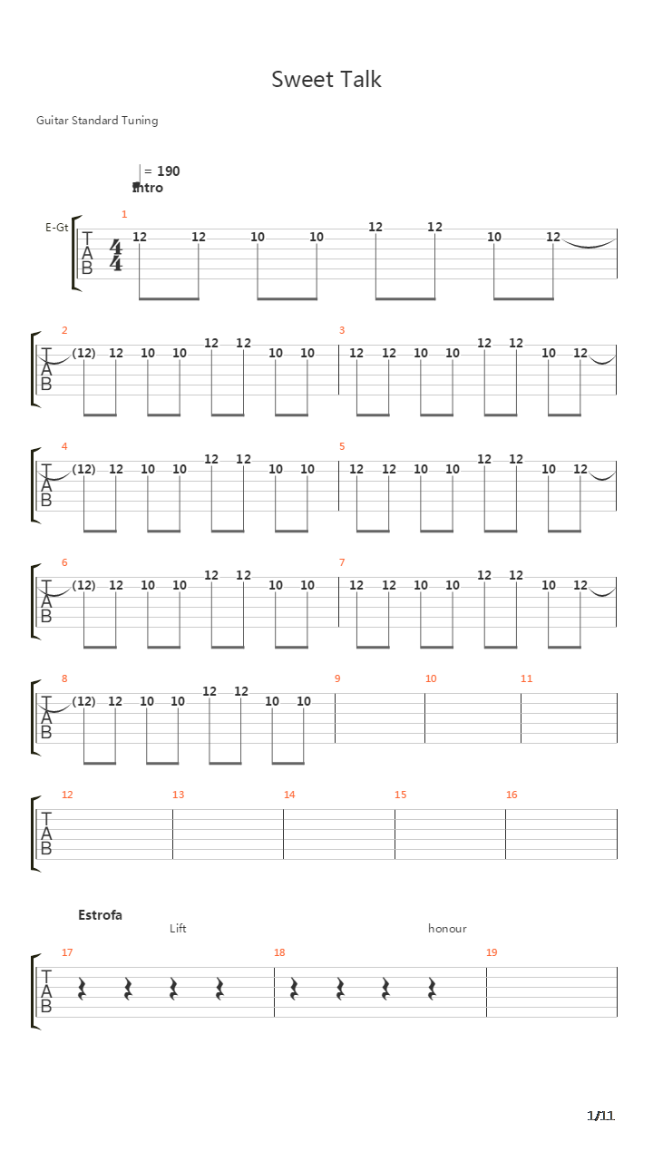 Sweet Talk吉他谱
