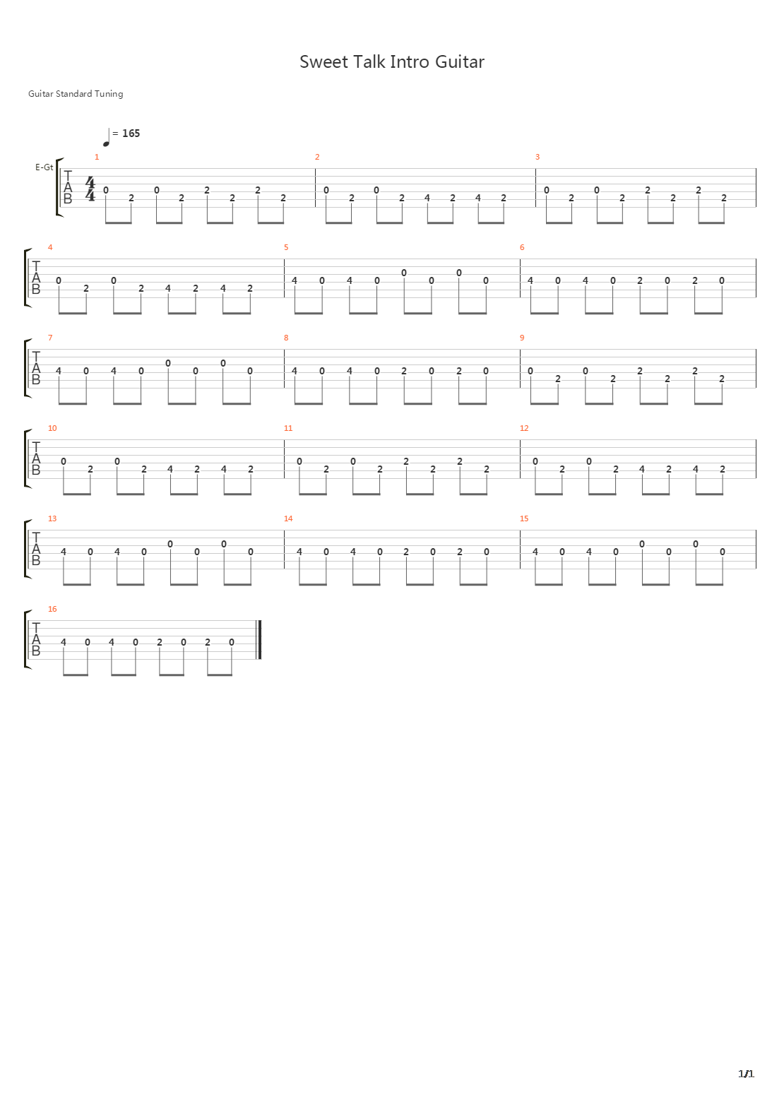 Sweet Talk吉他谱