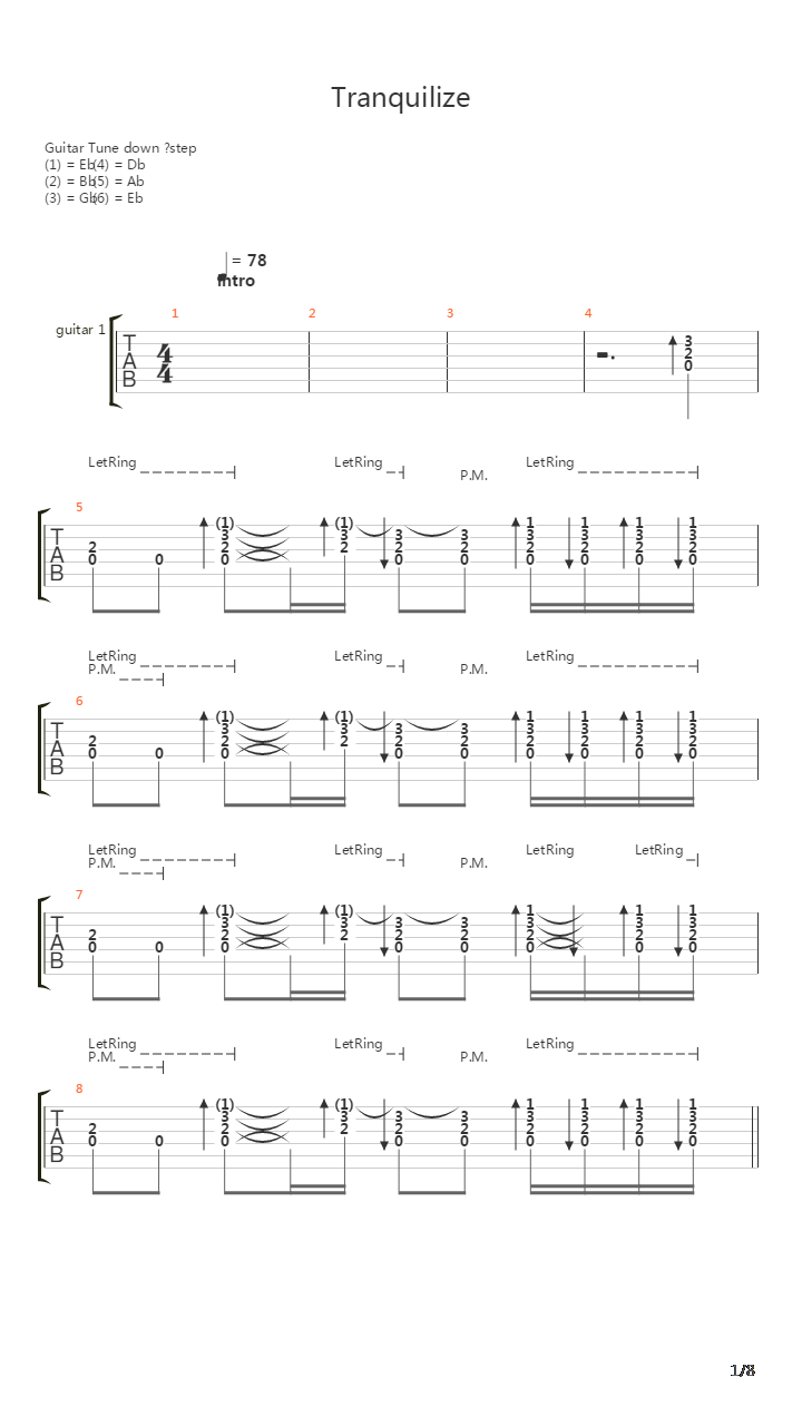 Tranquilize吉他谱