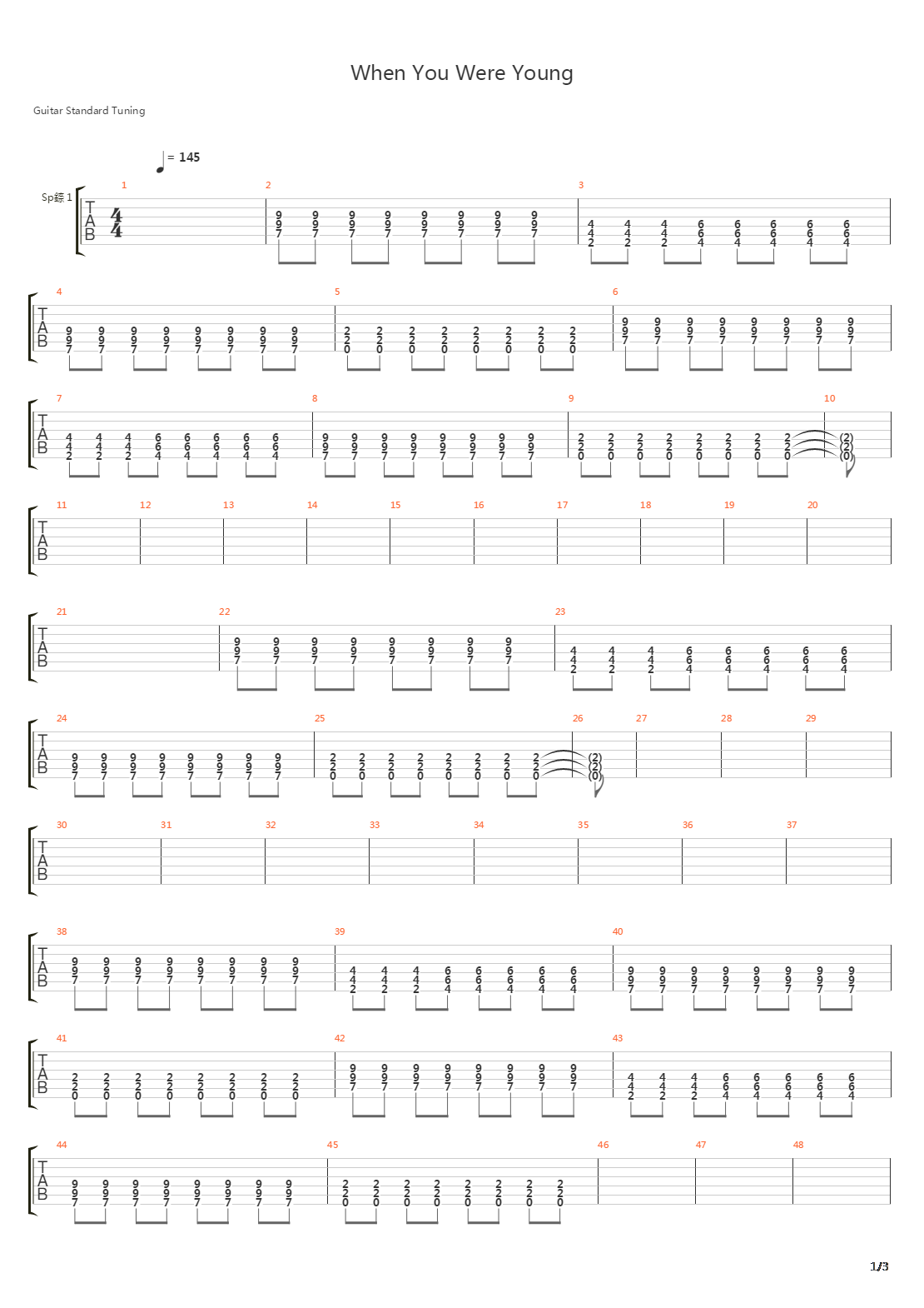 When You Were Young吉他谱