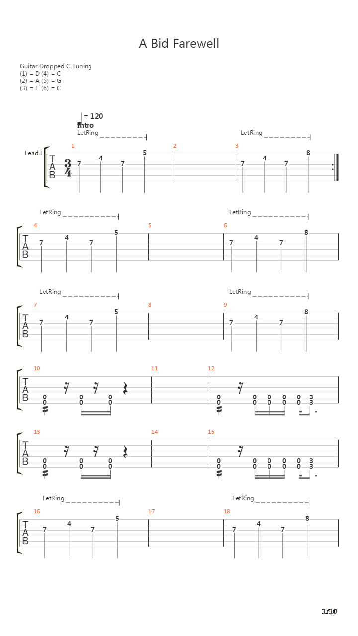 A Bid Farewell吉他谱
