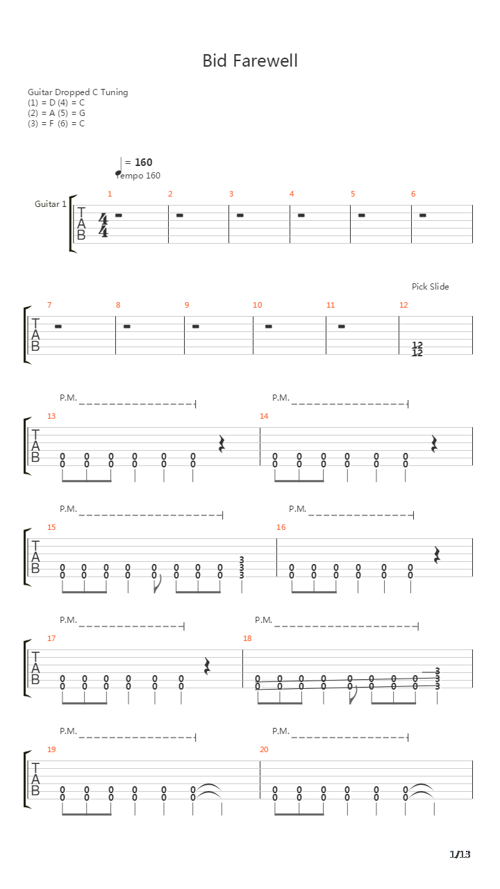 Bid Farewell吉他谱