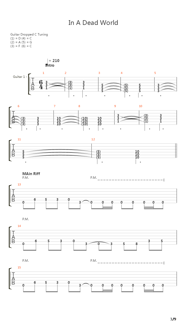 In A Dead World吉他谱