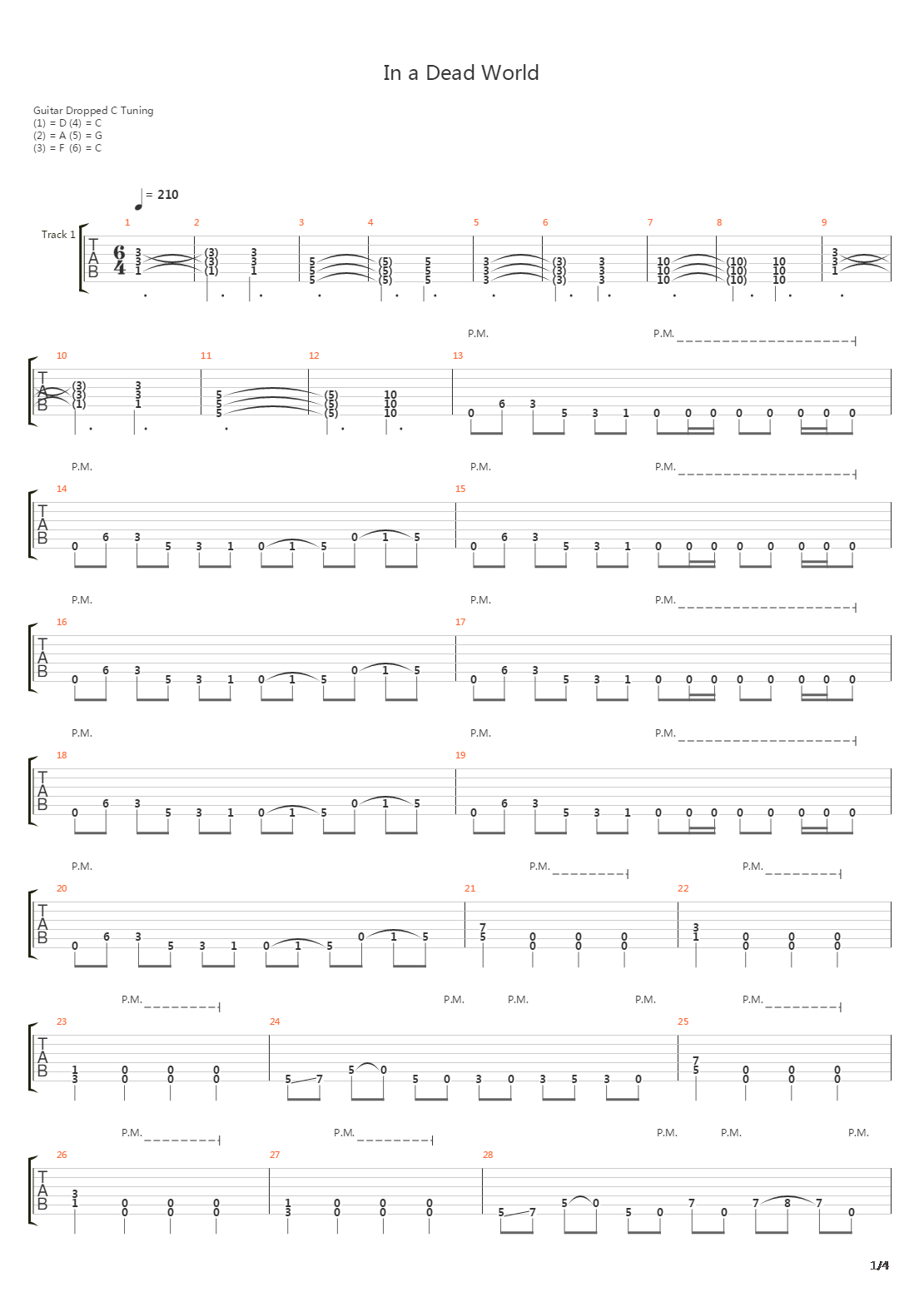 In A Dead World吉他谱