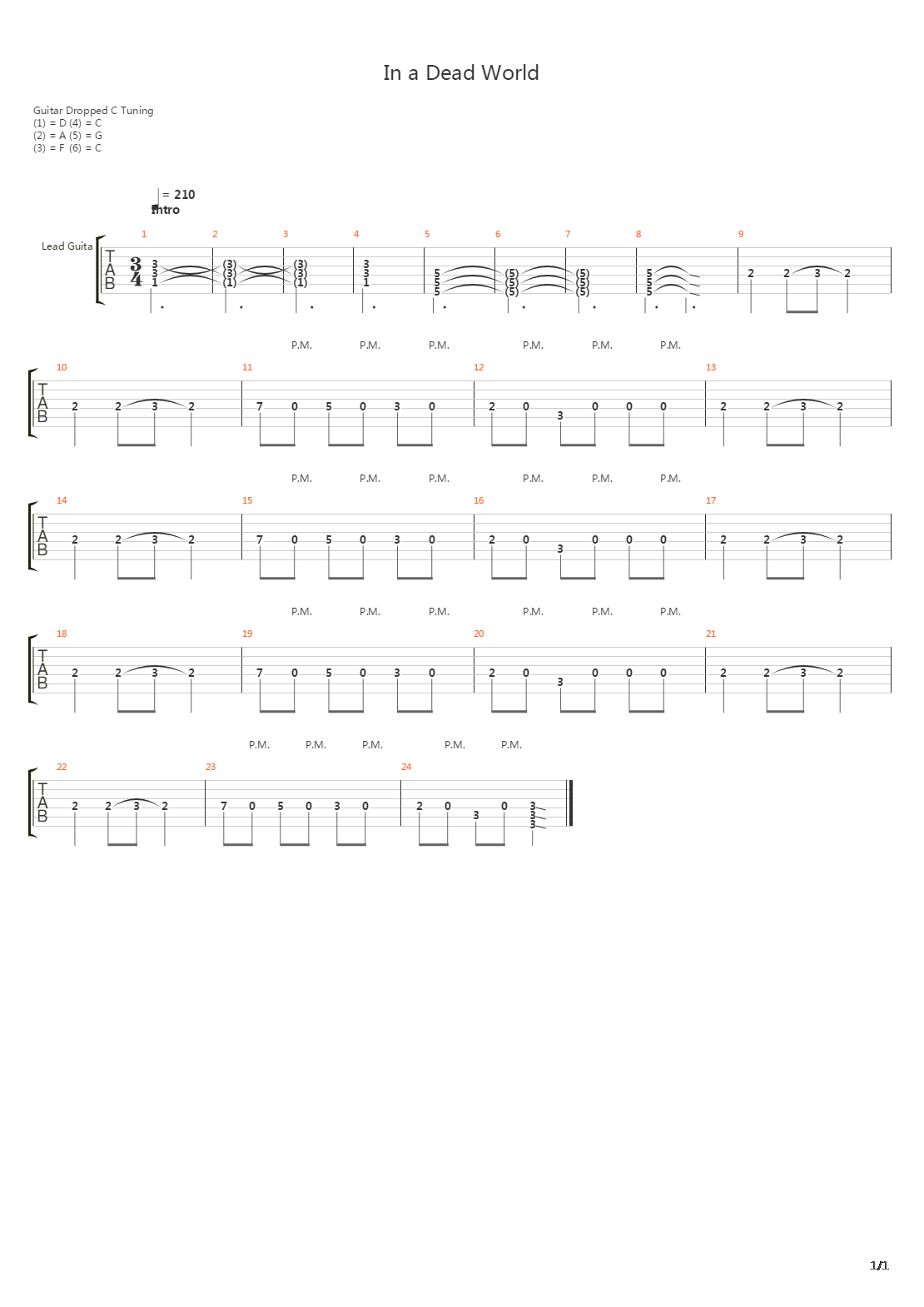 In A Dead World吉他谱