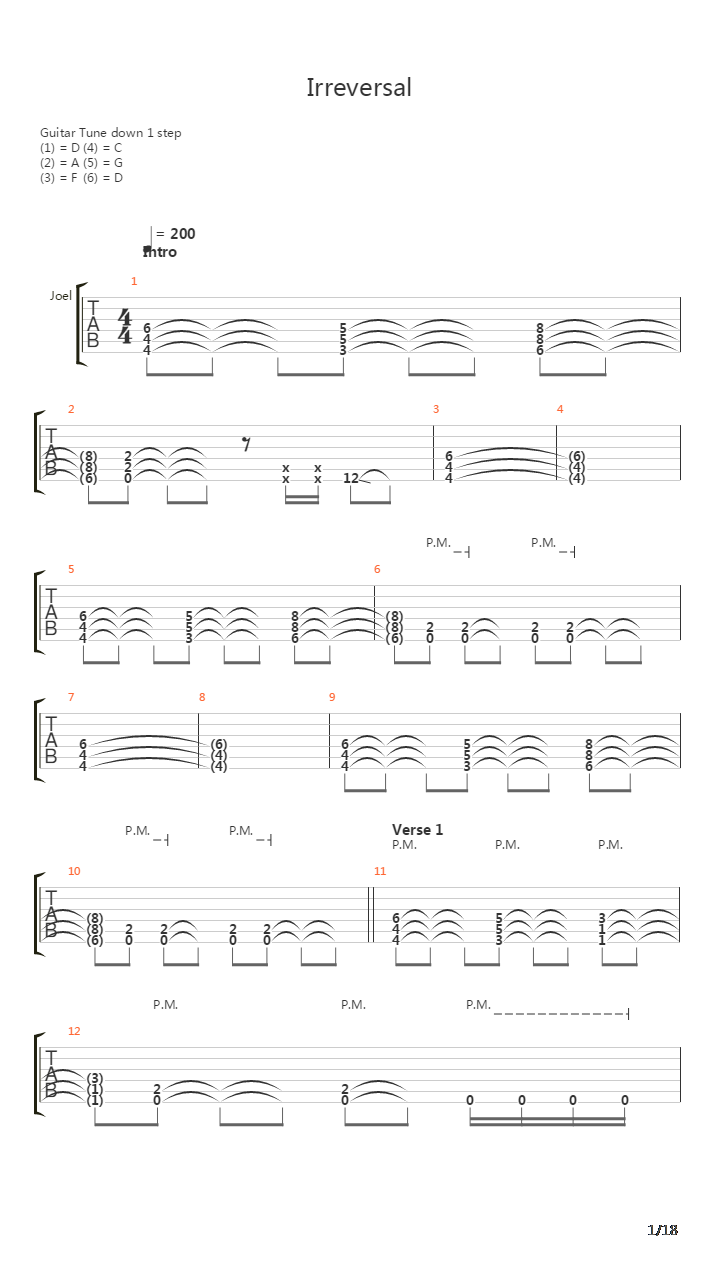 Irreversal吉他谱