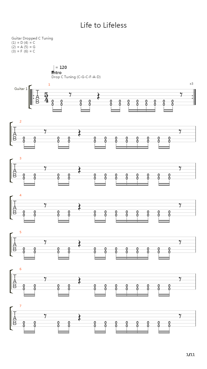 Life To Lifeless吉他谱