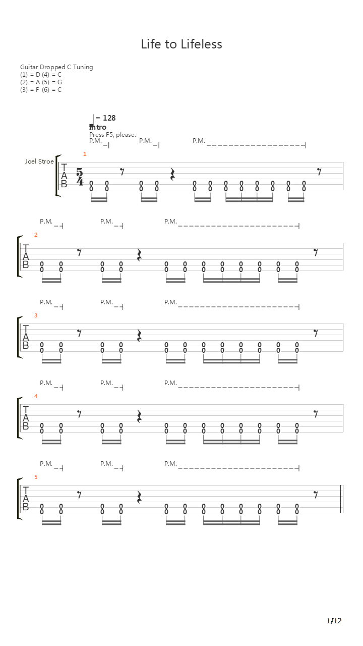 Life To Lifeless吉他谱