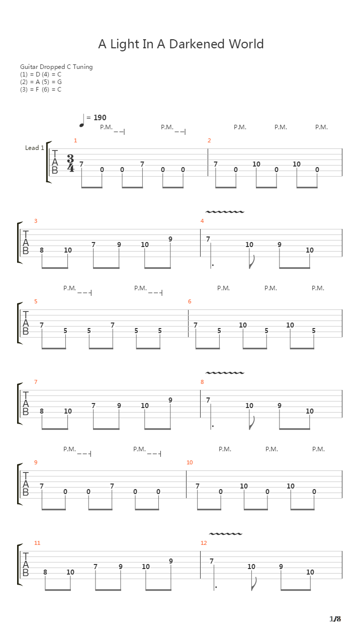 Light In A Darkened World吉他谱