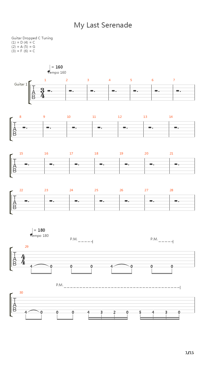 My Last Serenade吉他谱