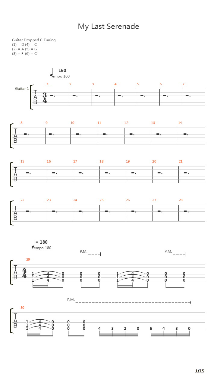 My Last Serenade吉他谱