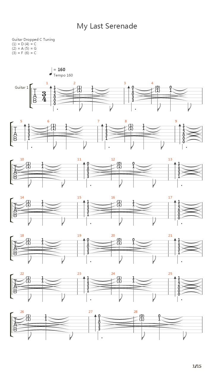 My Last Serenade吉他谱