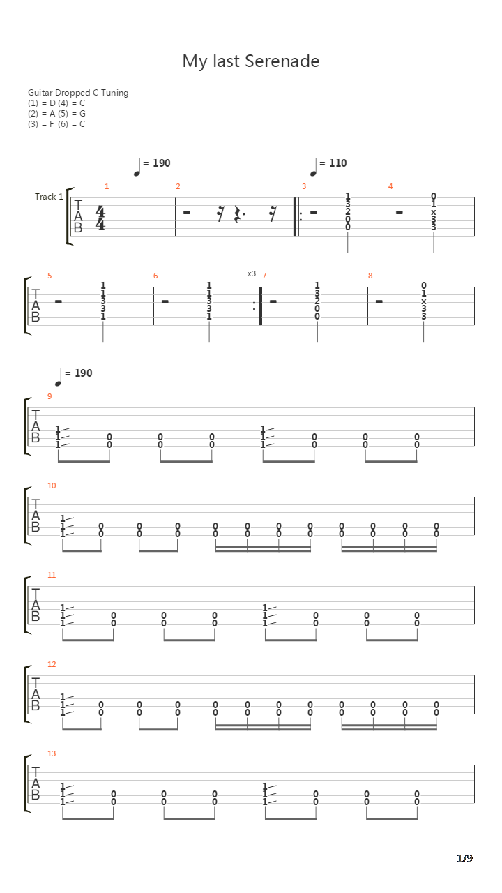 My Last Serenade吉他谱