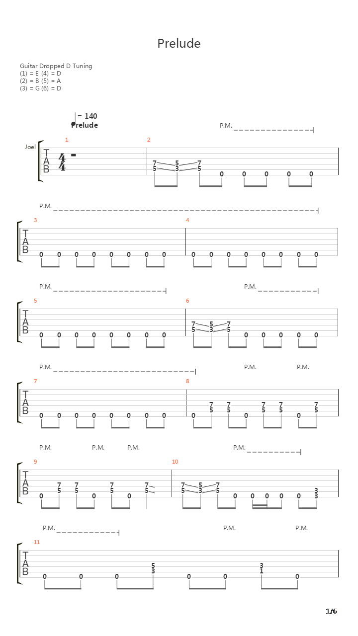 Prelude吉他谱