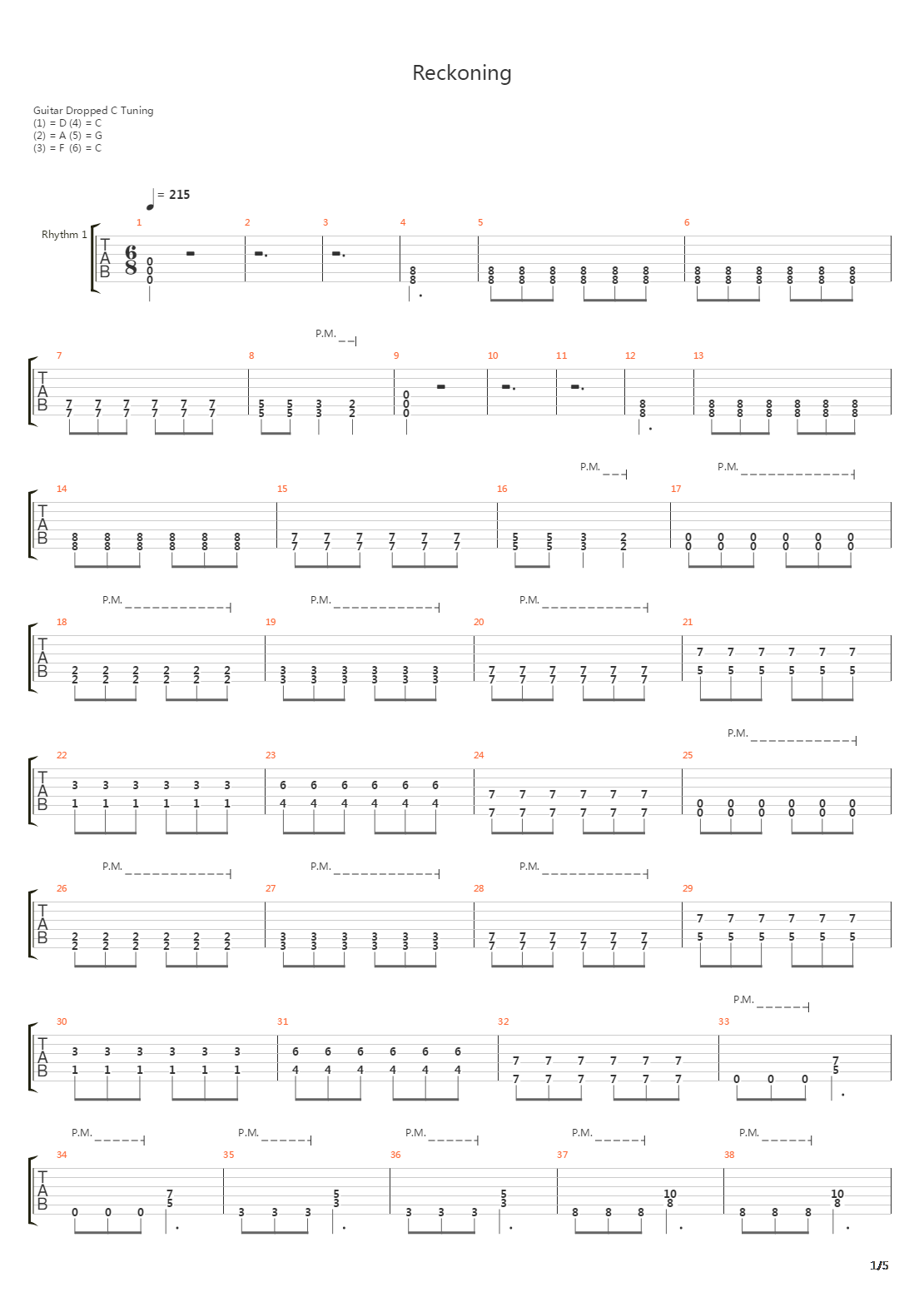 Reckoning吉他谱