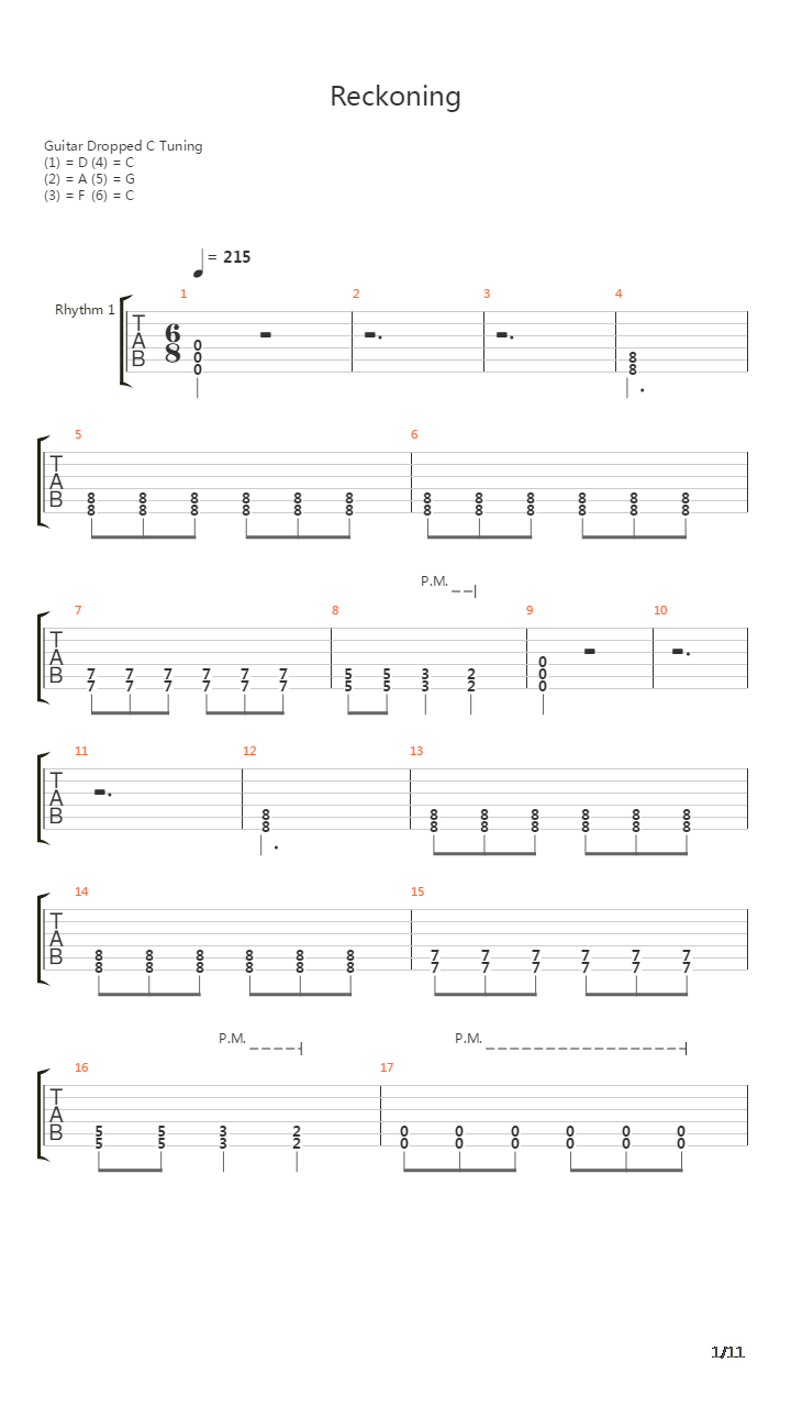 Reckoning吉他谱