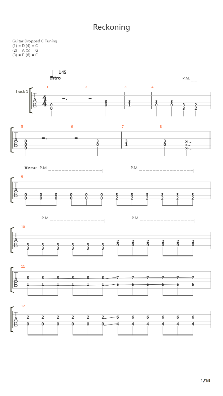 Reckoning吉他谱