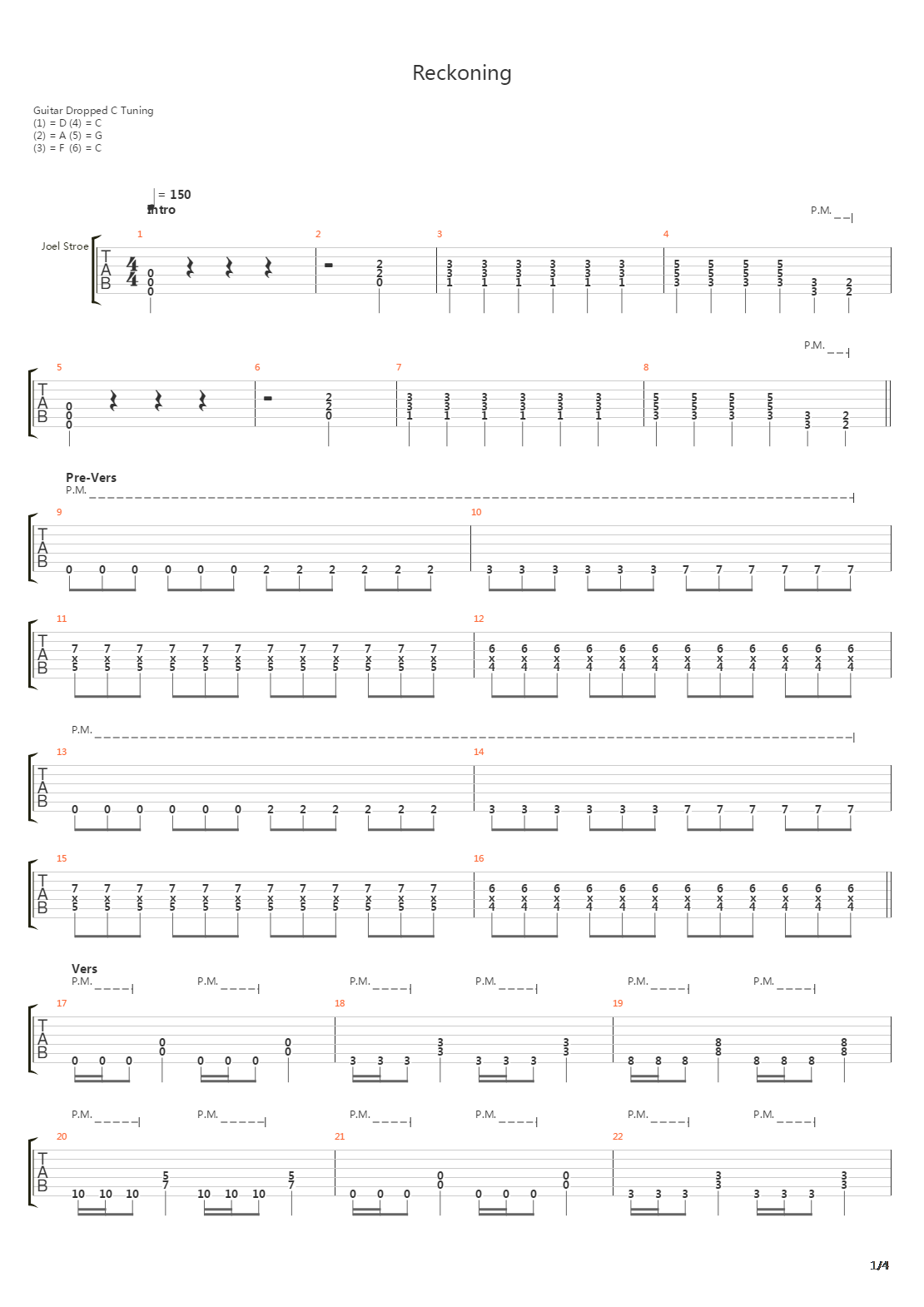 Reckoning吉他谱
