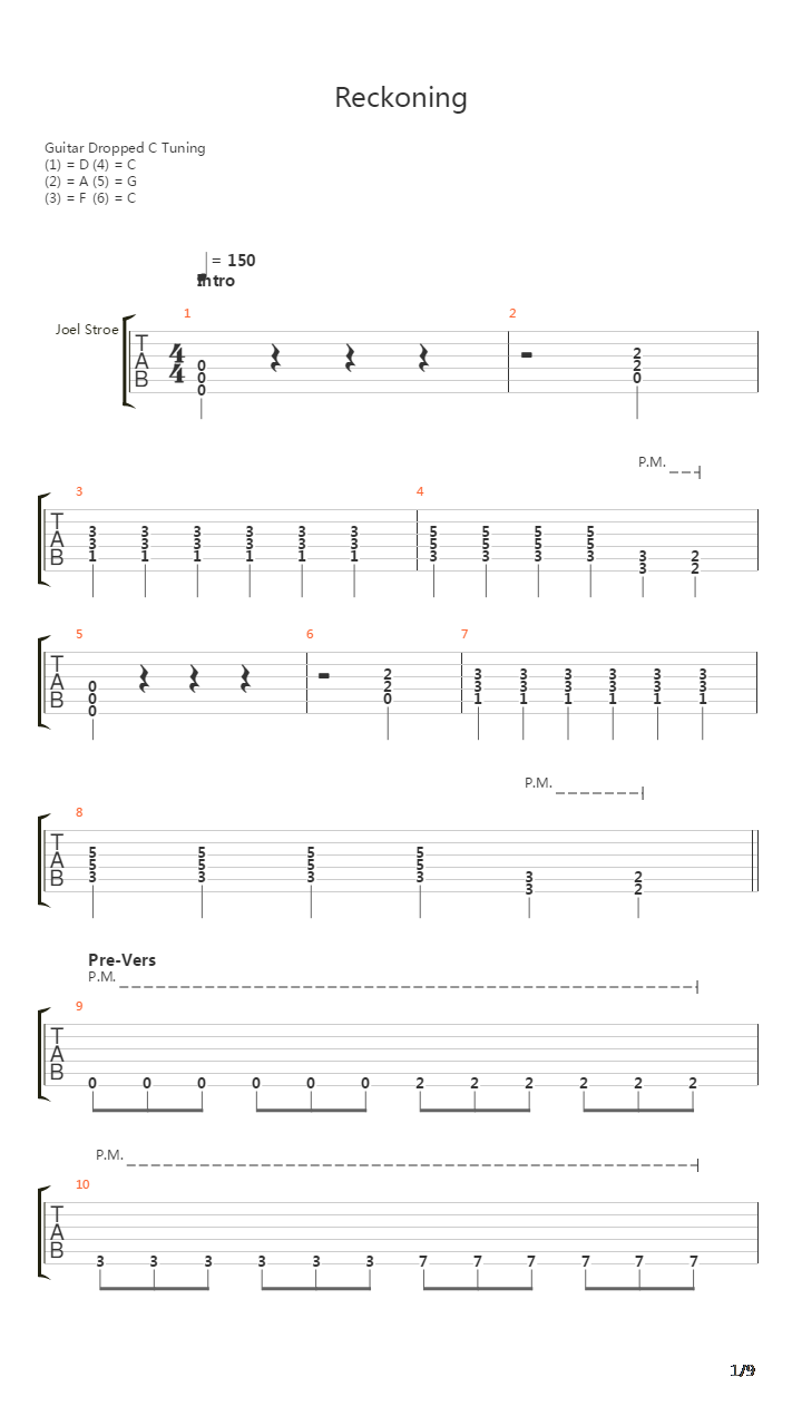 Reckoning吉他谱