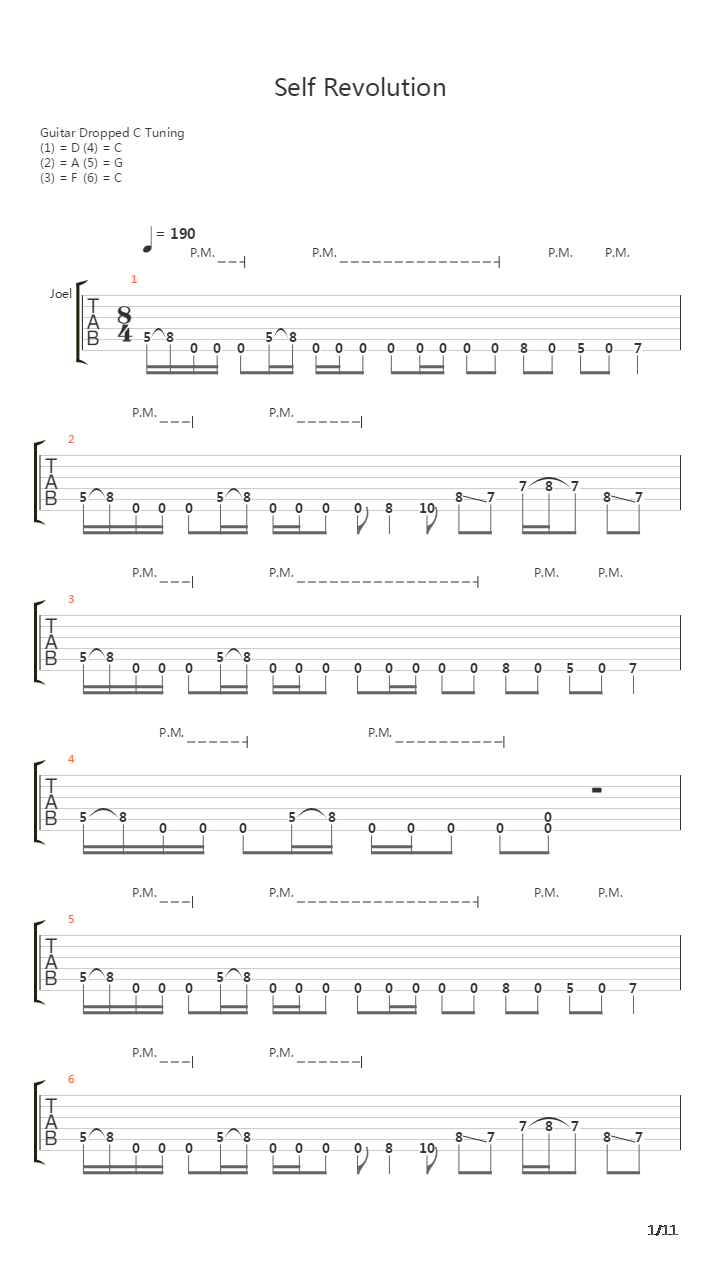 Self Revolution吉他谱