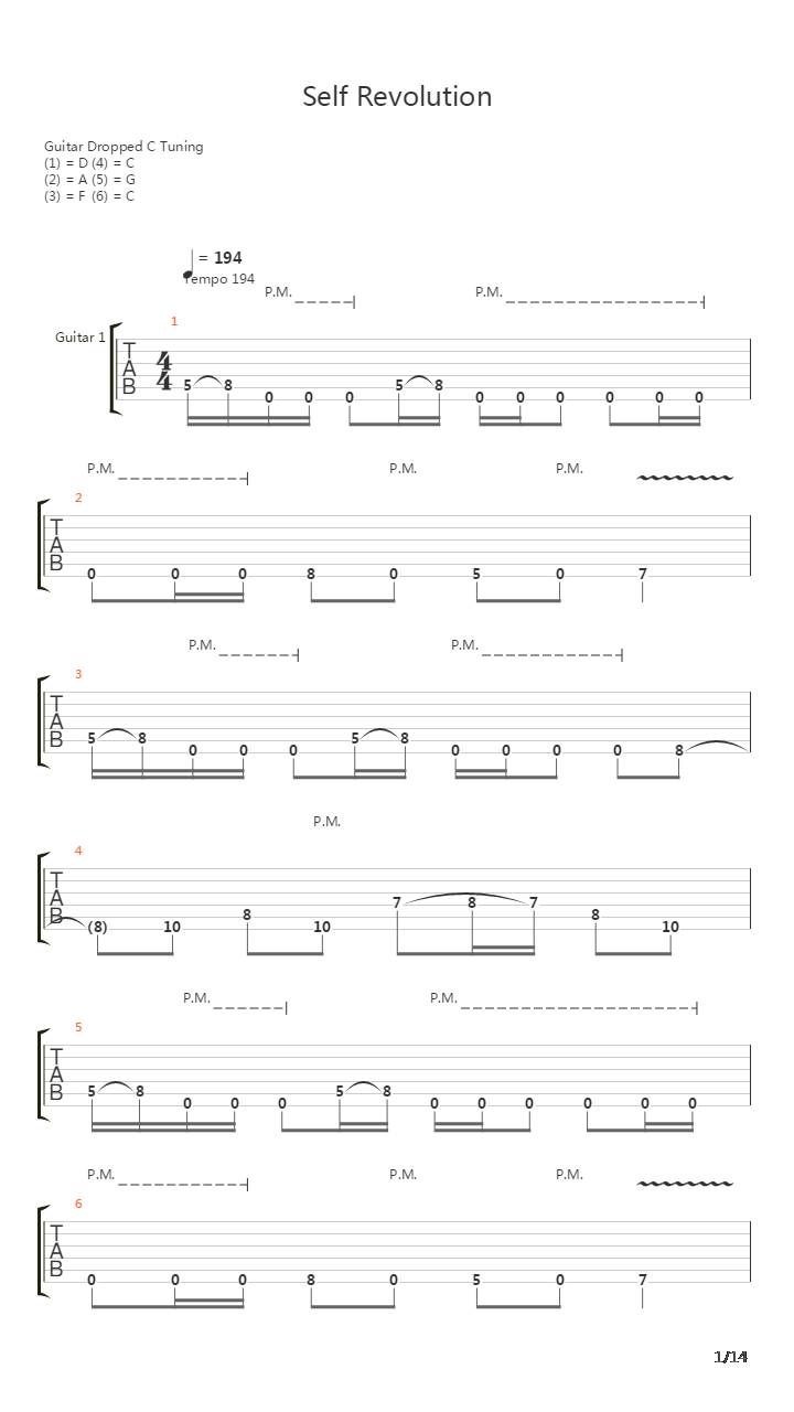 Self Revolution吉他谱