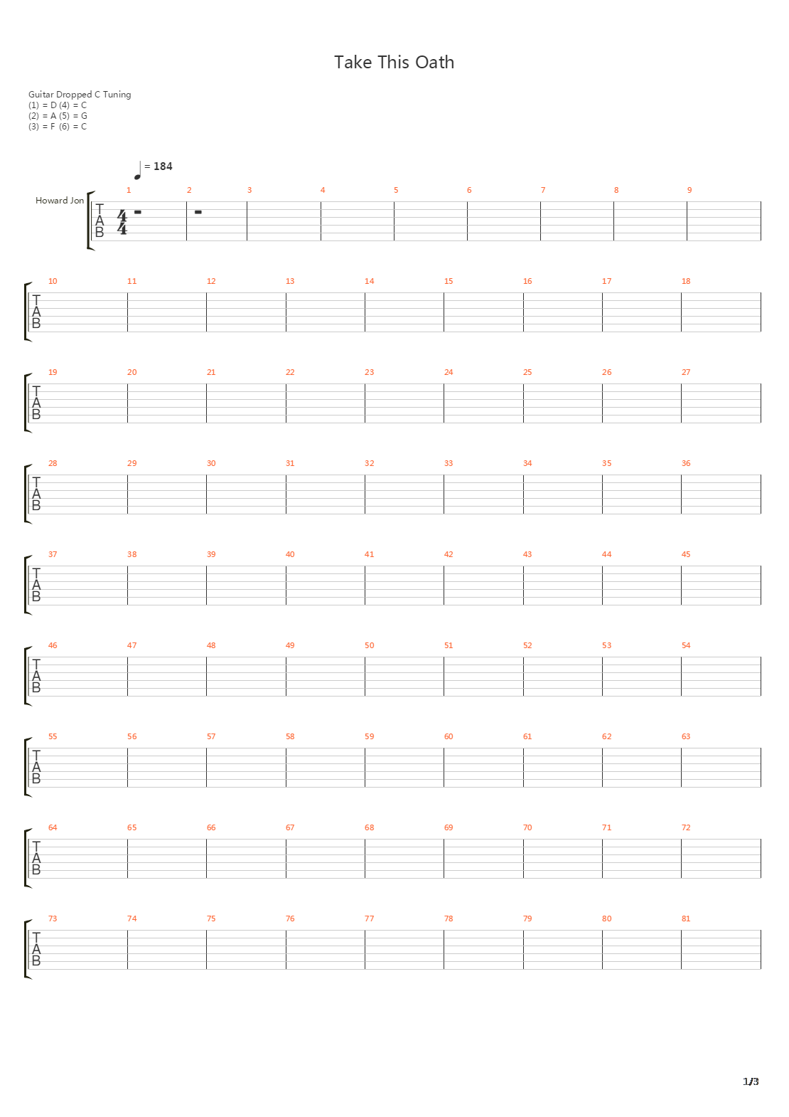 Take This Oath吉他谱
