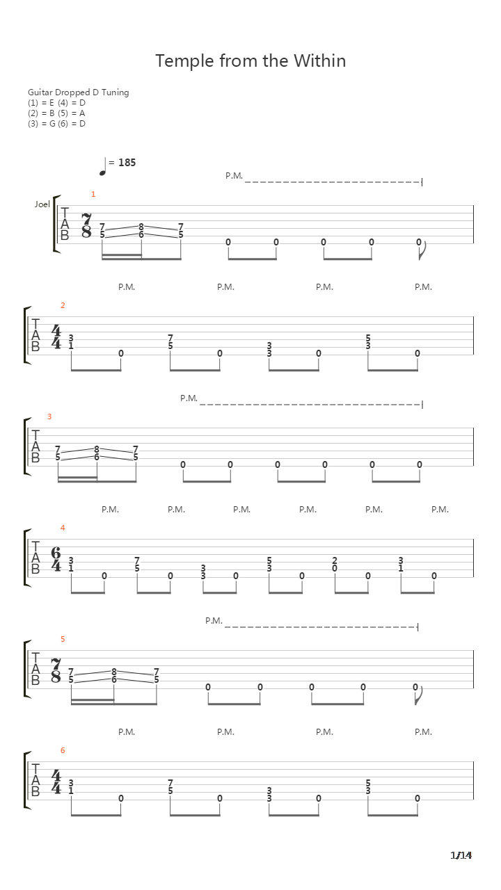 Temple From The Within吉他谱