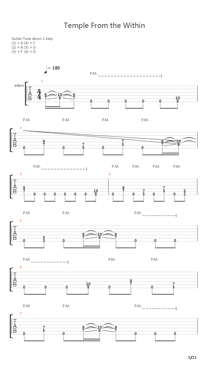 Temple From The Within吉他谱