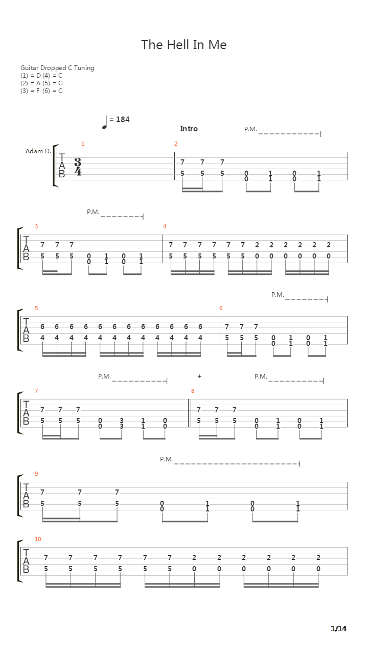 The Hell In Me吉他谱