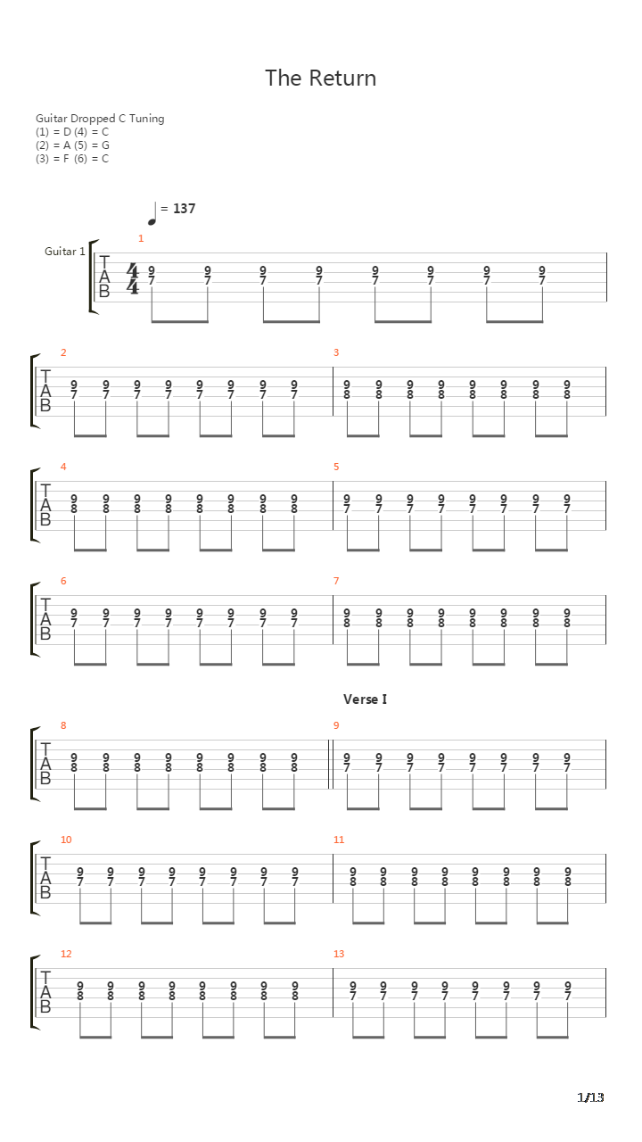 The Return吉他谱