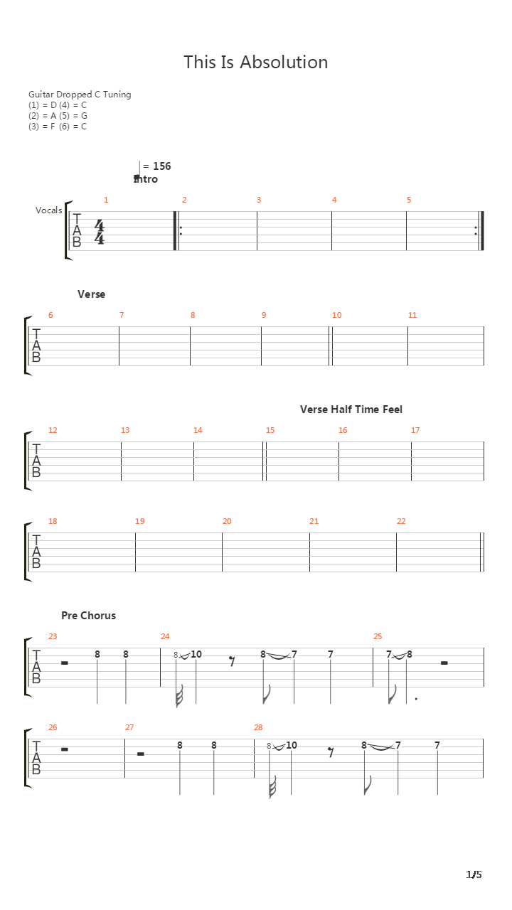 This Is Absolution吉他谱