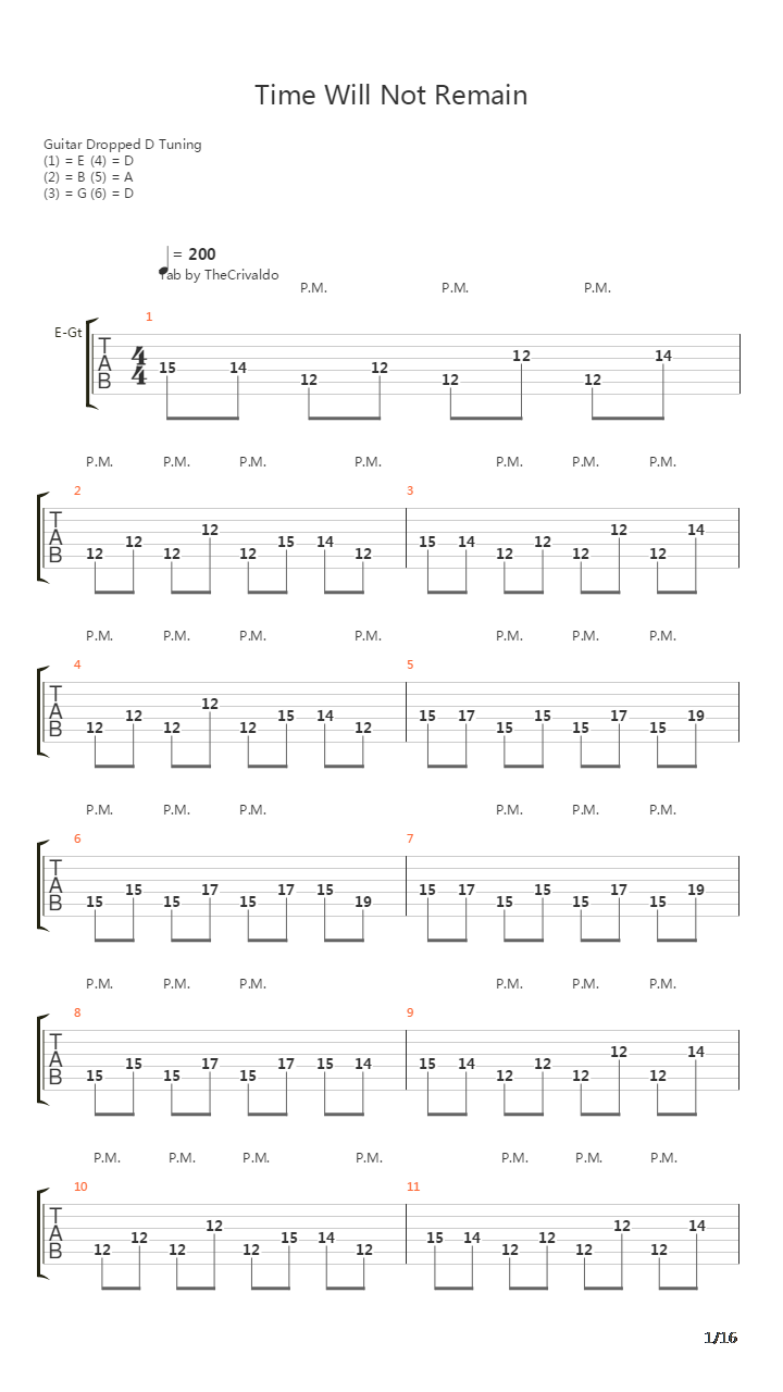 Time Will Not Remain吉他谱